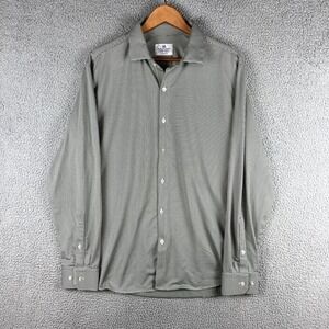 Mizzen + Main Shirt Mens XL Trim Fit Button Up Green Check Stretch American Made